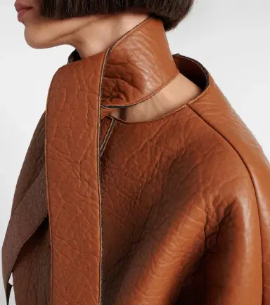 Prada Scarf-detail leather jacket | Thumbnail 3 Prada Scarf-detail leather jacket | Thumbnail 3