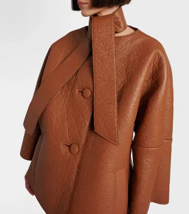 Prada Scarf-detail leather jacket | Thumbnail 5 Prada Scarf-detail leather jacket | Thumbnail 5