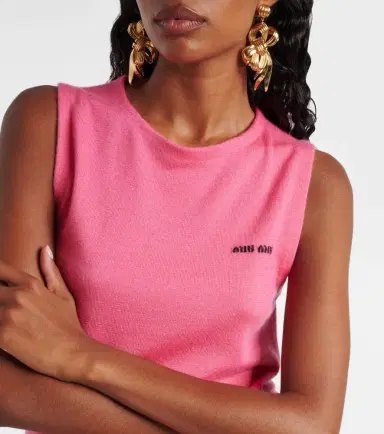 Miu Miu Logo cashmere and silk top | Thumbnail 5 Miu Miu Logo cashmere and silk top | Thumbnail 5