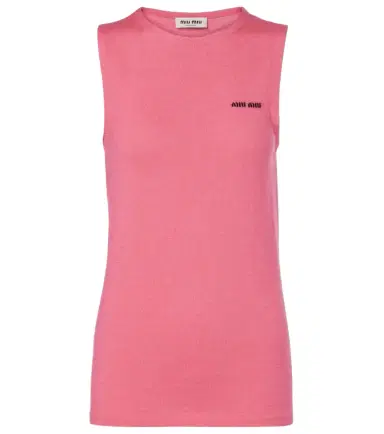 Miu Miu Logo cashmere and silk top | Thumbnail 1 Miu Miu Logo cashmere and silk top | Thumbnail 1