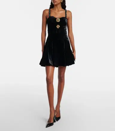 Balmain Embellished velvet minidress | Thumbnail 5