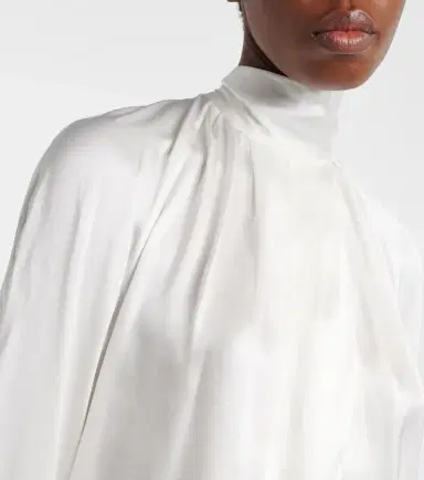 Balmain Draped silk satin blouse | Thumbnail 4