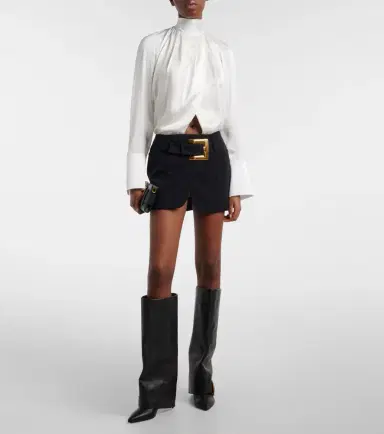 Balmain Draped silk satin blouse | Thumbnail 6