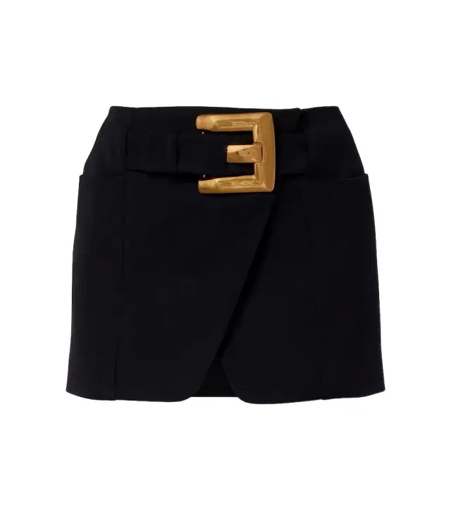 Virgin wool grain de poudre miniskirt