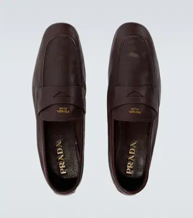 Prada Logo leather penny loafers | Thumbnail 2