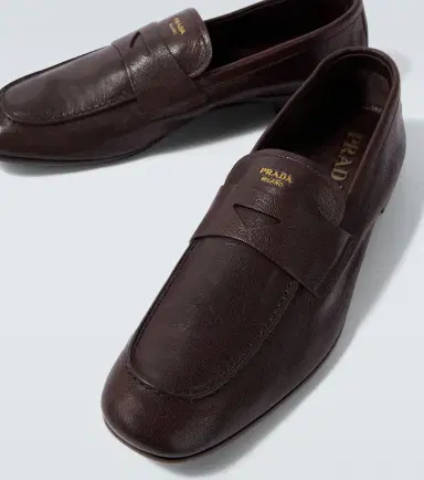 Prada Logo leather penny loafers | Thumbnail 6