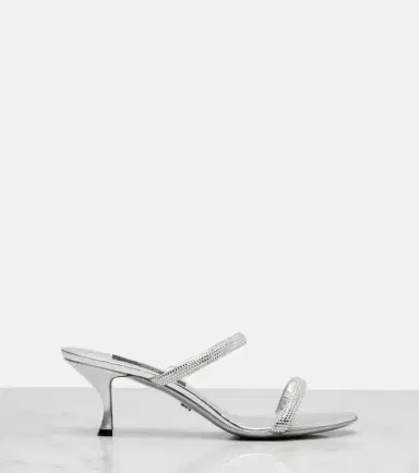 Dolce & Gabbana 60 crystal-embellished satin mules | Thumbnail 3