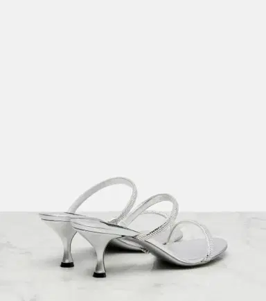 Dolce & Gabbana 60 crystal-embellished satin mules | Thumbnail 4