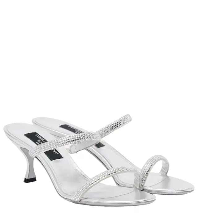 Dolce & Gabbana 60 crystal-embellished satin mules