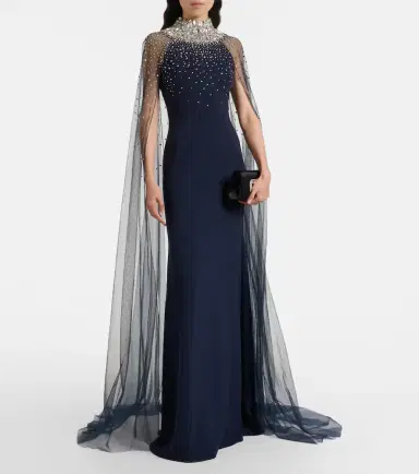 Jenny Packham Zadie caped embellished gown | Thumbnail 2 Jenny Packham Zadie caped embellished gown | Thumbnail 2