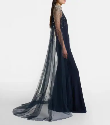 Jenny Packham Zadie caped embellished gown | Thumbnail 4 Jenny Packham Zadie caped embellished gown | Thumbnail 4
