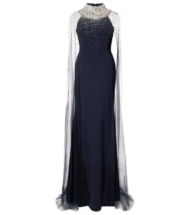 Jenny Packham Zadie caped embellished gown | Thumbnail 1 Jenny Packham Zadie caped embellished gown | Thumbnail 1