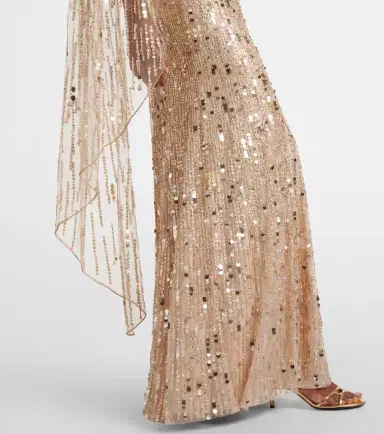 Jenny Packham Honey Dew caped embellished gown | Thumbnail 5