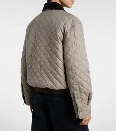 Loewe Anagram leather-trimmed quilted jacket | Thumbnail 3 Loewe Anagram leather-trimmed quilted jacket | Thumbnail 3