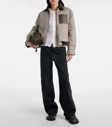 Loewe Anagram leather-trimmed quilted jacket | Thumbnail 4 Loewe Anagram leather-trimmed quilted jacket | Thumbnail 4