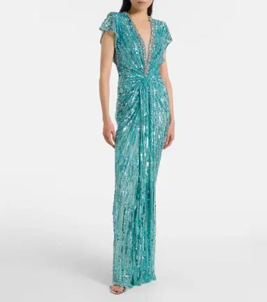 Jenny Packham Lacie gathered embellished gown | Thumbnail 3 Jenny Packham Lacie gathered embellished gown | Thumbnail 3