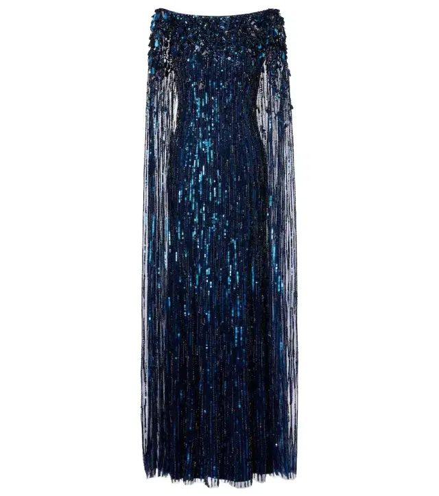 Jenny Packham Luella fringed sequined gown