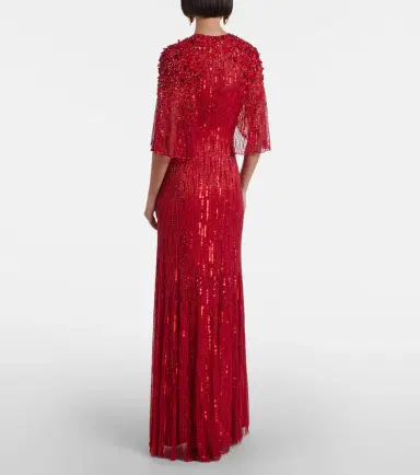 Jenny Packham Violetta embellished caped gown | Thumbnail 2