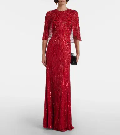 Jenny Packham Violetta embellished caped gown | Thumbnail 3