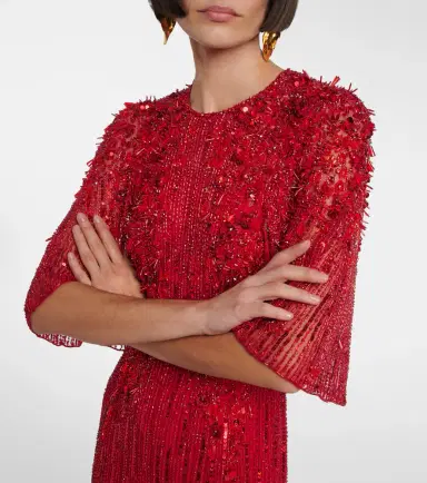 Jenny Packham Violetta embellished caped gown | Thumbnail 5