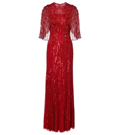 Jenny Packham Violetta embellished caped gown | Thumbnail 1