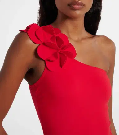 Karla Colletto Tess floral-appliqué one-shoulder swimsuit | Thumbnail 5