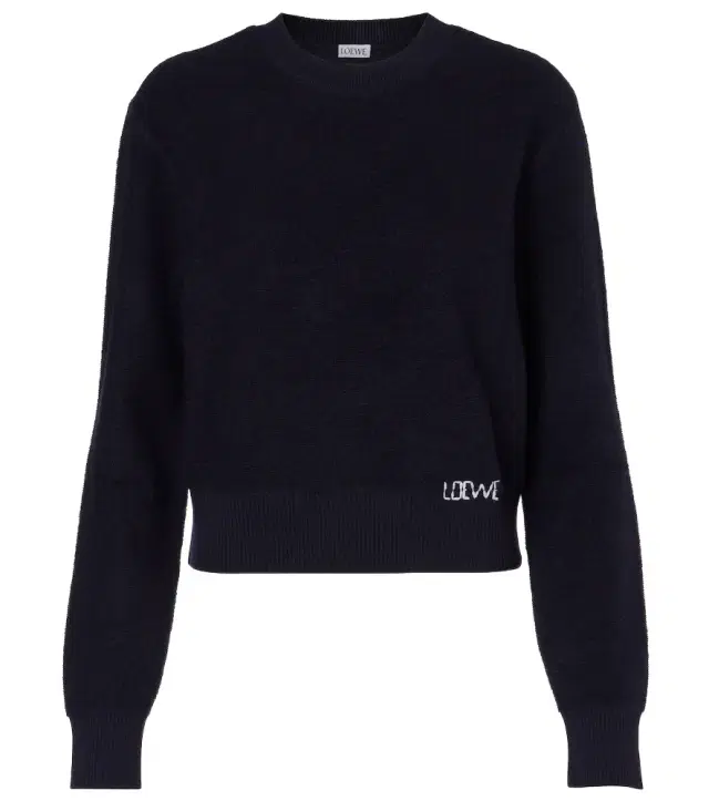 Logo embroidered wool sweater