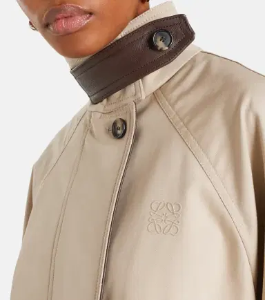 Loewe Leather-trimmed cotton and silk jacket | Thumbnail 4 Loewe Leather-trimmed cotton and silk jacket | Thumbnail 4