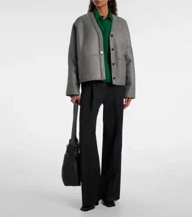 Loewe Pebble shearling-lined leather jacket | Thumbnail 3
