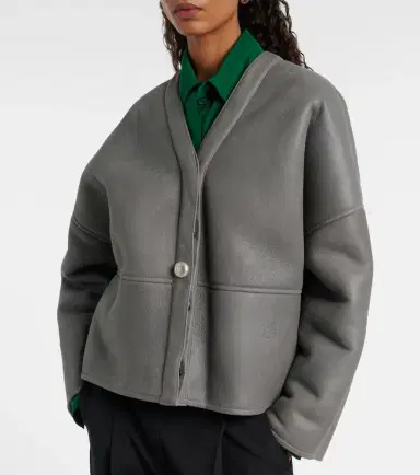 Loewe Pebble shearling-lined leather jacket | Thumbnail 4