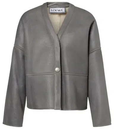Loewe Pebble shearling-lined leather jacket | Thumbnail 1