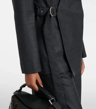 Loewe Prince of Wales check wool wrap blazer | Thumbnail 4