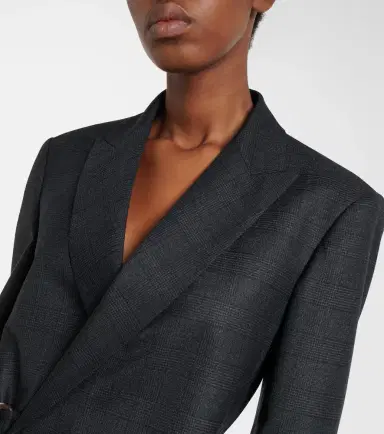 Loewe Prince of Wales check wool wrap blazer | Thumbnail 5
