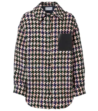 Loewe Leather-trimmed overshirt | Thumbnail 1 Loewe Leather-trimmed overshirt | Thumbnail 1