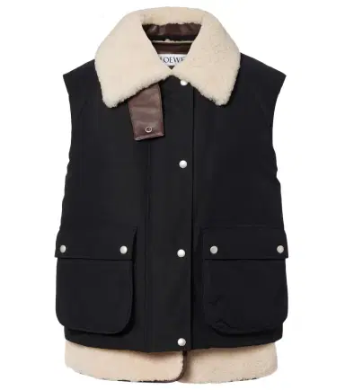Loewe Shearling-trimmed cotton-blend vest | Thumbnail 1 Loewe Shearling-trimmed cotton-blend vest | Thumbnail 1