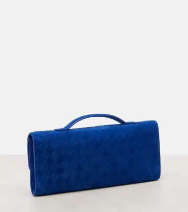 Bottega Veneta Intrecciato suede clutch | Thumbnail 4 Bottega Veneta Intrecciato suede clutch | Thumbnail 4