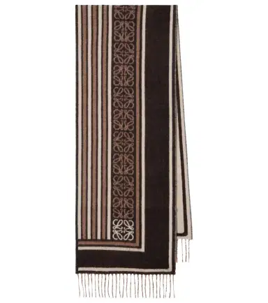 Loewe Anagram wool and cashmere jacquard scarf | Thumbnail 1 Loewe Anagram wool and cashmere jacquard scarf | Thumbnail 1
