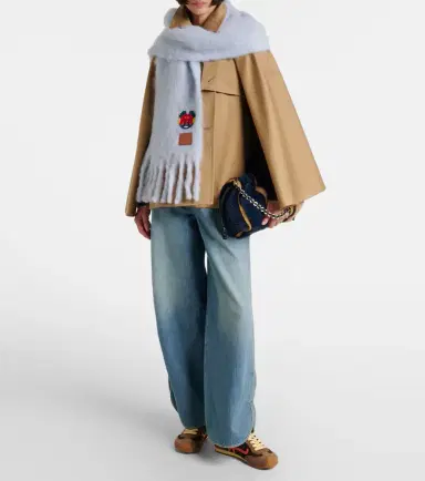 Loewe Embroidered mohair and wool-blend scarf | Thumbnail 5
