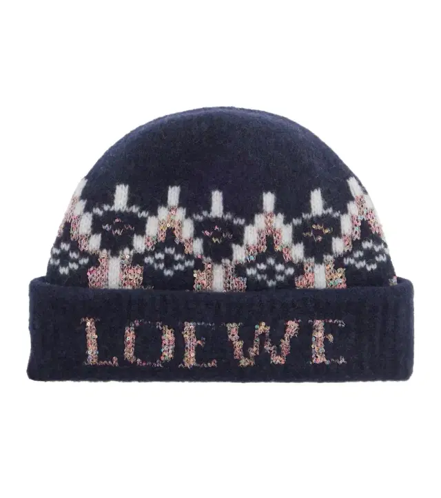 Loewe Fair Isle sequined wool-blend beanie
