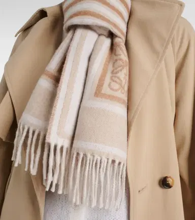 Loewe Anagram wool and cashmere jacquard scarf | Thumbnail 5