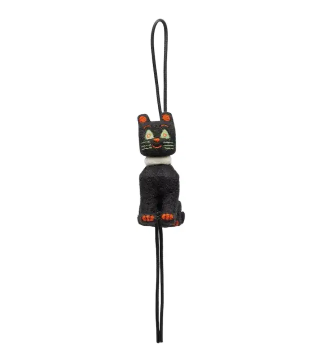 x Louis Wain Cats leather-trimmed wool bag charm