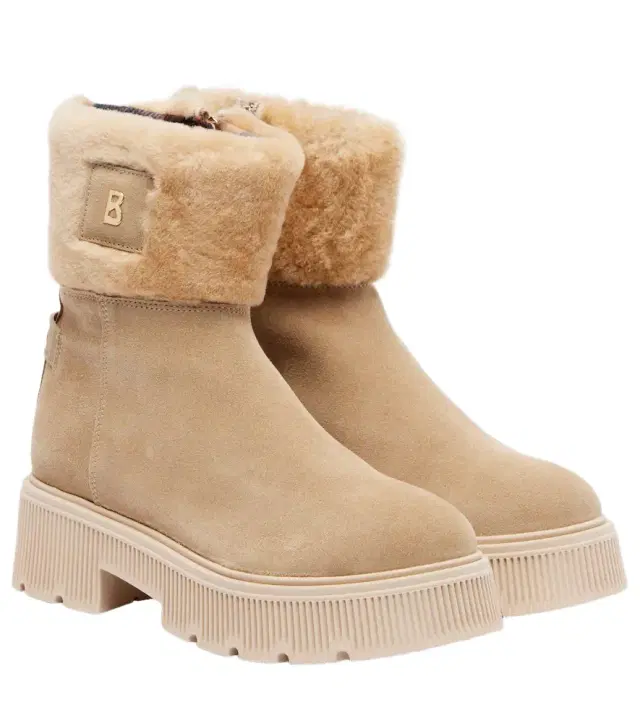 Bogner Turin shearling-trimmed suede ankle boots
