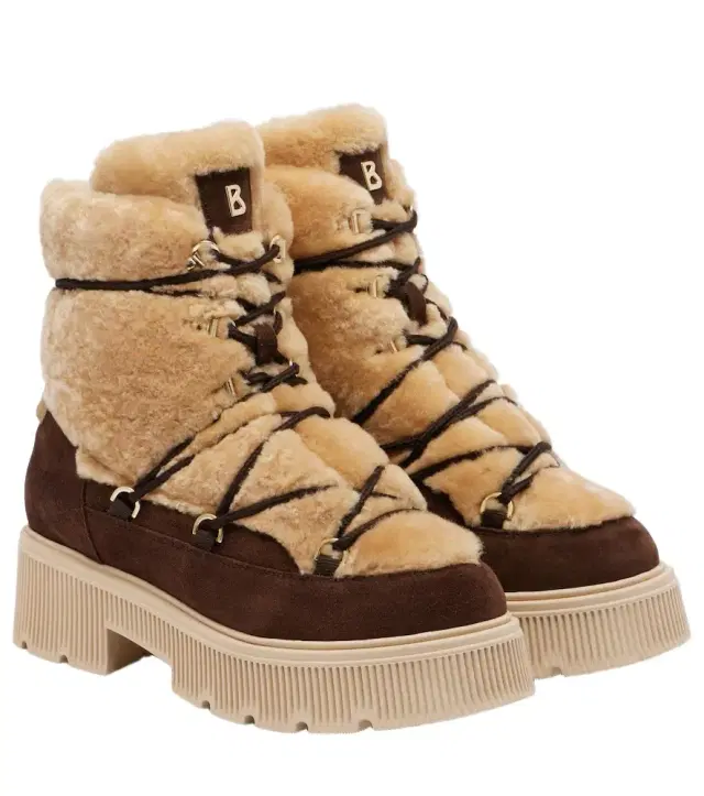 Bogner Turin shearling and suede ankle boots