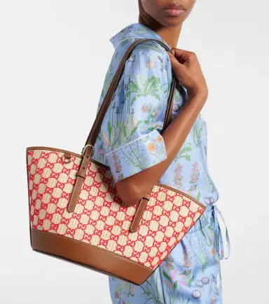 Gucci GG Small raffia-effect tote bag | Thumbnail 5