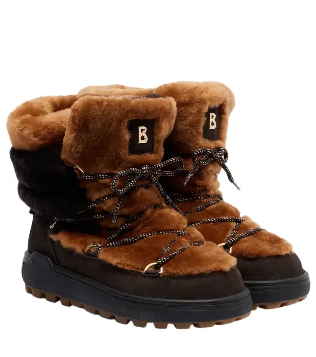 Bogner Chamonix shearling and suede snow boots