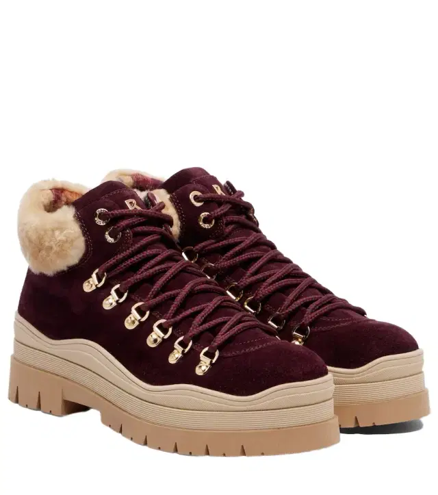 Bogner Arosa shearling-lined suede lace-up boots