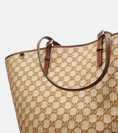 Gucci GG Large raffia-effect tote bag | Thumbnail 3 Gucci GG Large raffia-effect tote bag | Thumbnail 3