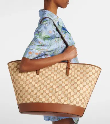 Gucci GG Large raffia-effect tote bag | Thumbnail 6 Gucci GG Large raffia-effect tote bag | Thumbnail 6