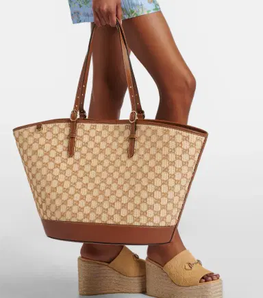 Gucci GG Large raffia-effect tote bag | Thumbnail 7 Gucci GG Large raffia-effect tote bag | Thumbnail 7