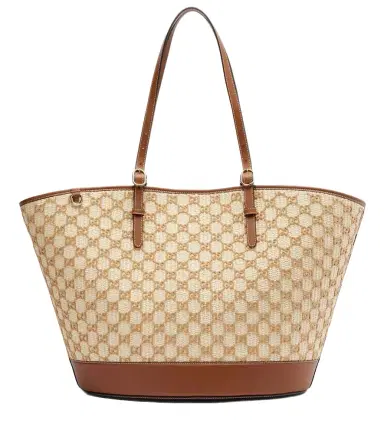 Gucci GG Large raffia-effect tote bag | Thumbnail 1 Gucci GG Large raffia-effect tote bag | Thumbnail 1